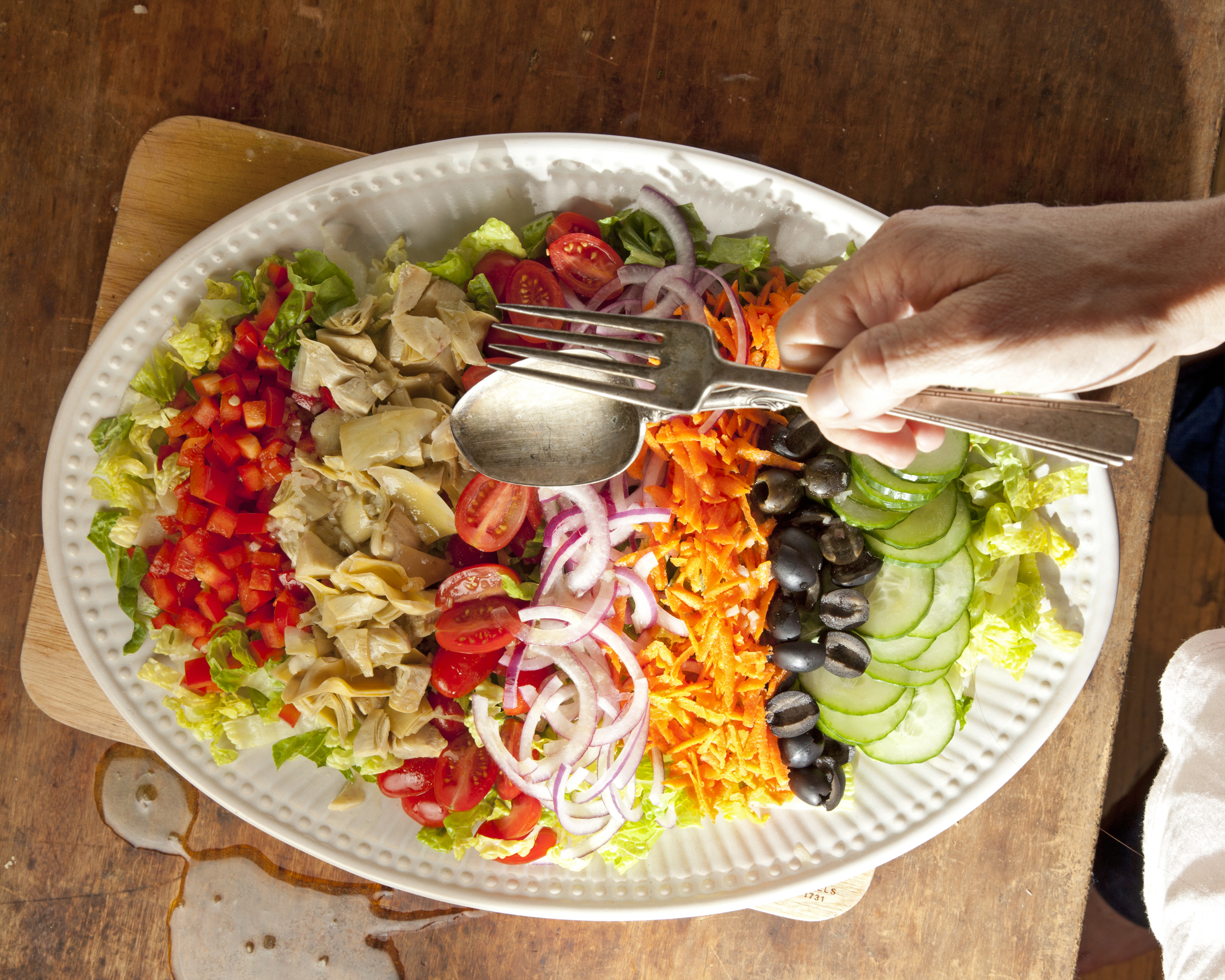 kitchen sink salad with catalina dressing